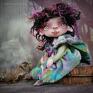 Dziewczyna Rogata - artystyczna lalka kolekcjonerska - ręcznie malowana dekoracje wróżka