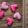 Myk studio handmade dekoracje sercowa różowa girlanda, 5 serc ozdoba prezent