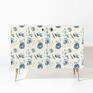 "credenza double" w stylu century/PRL ze sklejki - Blue flowers - komoda mid wzorem