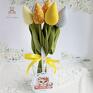 Lulaczkowo upominek dla nauczycielki prezent tulipany na zakończenie roku dekoracje ręcznie szyte szkolneg
