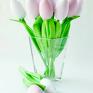 różowe kwiaty - bukiet 10 szt. Bawełnianych dekoracje tulipany