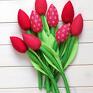 Myk studio dekoracje tulipany czerwony bawełniany bukiet prezent