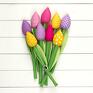 Myk studio dekoracje: tulipany kolorowy bawełniany bukiet - kwiaty łąka