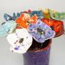 iGUANA ART ręcznie wykonane ceramika kwiaty handmad bukiet z kwiatów ceramicznych komplet 3 szt rękodzieło handmade