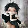 elf dekoracje czarny motyl - artystyczna lalka kolekcjonerska wróżka
