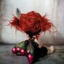 handmade elf czarny motyl - artystyczna lalka kolekcjonerska ewa pietryka dekoracje rudzielec
