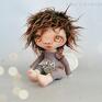 Szkrab - lalka kolekcjonerska - figurka tekstylna szyta i - ręcznie wrozka dekoracje