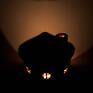 dekoracje: Domek gliniany - lampion ceramiczny tealight