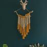 Makrama vintage - musztardowe dodatki dekoracje ze sznurka