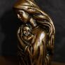 rzeźba z gipsu, matka z dzieciątkiem, ogniste złoto, wys. 11,5 cm figurka