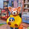 figurka czerwona panda cosplayer zwierzęta w stroju zabawna z gliny