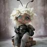 dekoracje: Czarny Motyl - Artystyczna lalka kolekcjonerska - elf