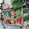 Pracownia na deskach upominki święta na prezent dekoracje ozdobne domki