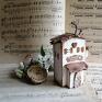 brązowe rustykalny dekor domek drewniany stojący no 5 prezent do nowego domu