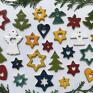 prezent na święta zestaw ręcznie wykonanych 25 ceramicznych zawieszek ze zawieszki choinkowe dekoracje świąteczne