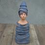 norteesart niebieskie dekoracje figurka ceramiczna dziewczyna w turbanie, rzeźba