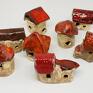 Mini domek z ceramiki ozdoba las w szkle słoiku handmade w dekoracje