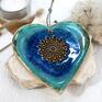 niebieskie dekoracje ceramiczne laguna - wisząca ozdoba serce