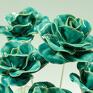 Agnes Art Studio ceramiczny kwiat dekoracje róża niebiesko turkusowa, wiecznie ceramika artystyczna ozdoba stołu