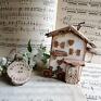Pracownia na deskach rustyklna ozdoba dom domki domek drewniany stojący no 4 dekoracje ręcznie malowany