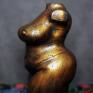 rzeźba dekoracje z gipsu duża kobieta w metalicznym złocie ognistym, 14 cm