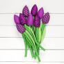 Myk studio z materiału dekoracje tulipany ciemno fioletowy bawełniany bukiet kwiaty