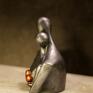 srebrne walentynki rzeźba z gipsu, para zakochanych wys. 11 cm figurka