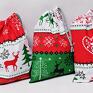 Worek na prezenty uszyty z bawełny 100% wzór sweterek świąteczny biały rozmiar M. Torba prezentowa