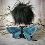 Czarny Motyl - Artystyczna lalka kolekcjonerska - szmacianka aniołek