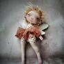 Wróżka Chrzestna - Artystyczna lalka kolekcjonerska szmacianka filigranka aniołek