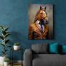 Justyna Jaszke intrygujące obraz portret hipsterskiego konia - wydruk na płótnie 50x70 dekoracje koń zwierzęta