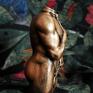 Rzeźba z gipsu - brązowy mężczyzna w krawacie autorka: Justyna Jaszke Materiał: gips modelarski