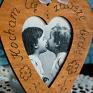 drewno dekoracje serce serduszko drewniane - pocałunek ślub