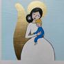 Pracownia na deskach Obrazek na Chrzest Święty chlopiec no 1 - anioł na dziecka na prezent