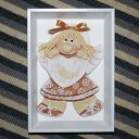 PAMIĄTKA dla Hani - obrazek, anioł z masy solnej w ramce