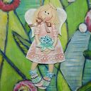 Bukiet dla Ciebie mam - aniołek z masy solnej, prezent, dekoracja