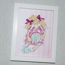 Baranek jest mój - aniołek z masy solnej w ramce, obrazek