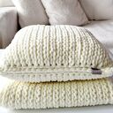 ♥ Kremowy ZESTAW Poduszeczka i kocyk niemowlęcy