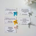 Personalizowany szydełkowy wózek z bilecikiem - pamiątka dla dziecka