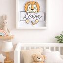 Ramka z imieniem - Lew Personalizowana dekoracja do pokoju dziecka