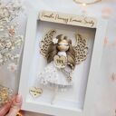 Pamiątka I Komunii Św. Anioł w ramce dla dziewczynki #1