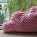 Poduszka Różowa Chmurka z minky (35 x 60 cm) - Handmade