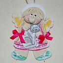 Agatka i jej kot - aniołek z masy solnej, prezent, dekoracja