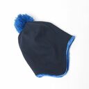 Czapka pilotka ZIMOWA granatowa/blue POMPON