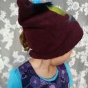 Komin polarowy dla dziecka z filcem boho - etno handmade z wełny merynosów (bordo)