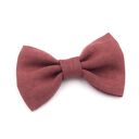 Spinka do włosów Linen Bow Cinnabar - lniana kokardka dla dziecka