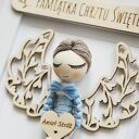 Pamiątka Chrztu Świętego dla chłopca - ramka Anioł Stróż