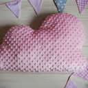 Poduszka Różowa Chmurka z minky (35 x 60 cm) - Handmade