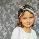 Opaska uniwersalna dla dziewczynki w kwiatowym stylu boho - wiązana na podszewce