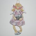 Mój kiciuś śpi - aniołek z masy solnej, prezent, dekoracja